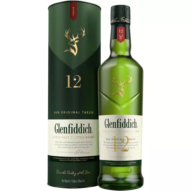 Glenfiddich 12 Year Old Speyside Single Malt Scotch Whisky 70cl 40% ABV NEW