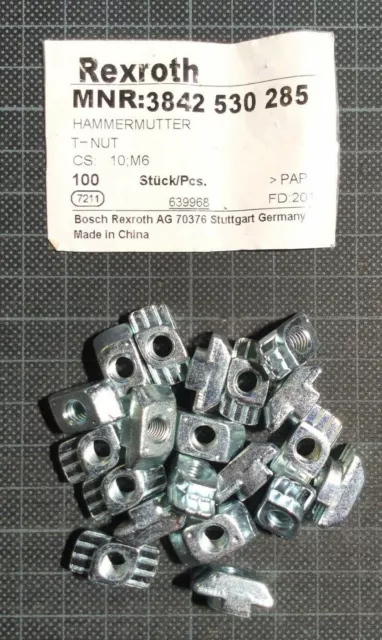 Bosch Rexroth - dado per martello 3842530285 - scanalatura 10 - M 6 - 20 pezzi