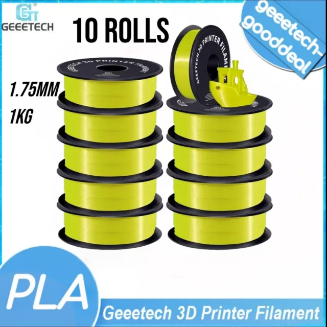 10x Geeetech 1.75mm 1KG PLA 3D imprimante Filament  Jaune Soie Avec Brillant FR