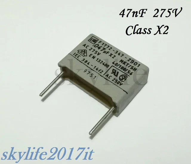 2x Condensatori Poliestere PANASONIC 680nF 400V MKT 0.68uF 684J Passo 15mm