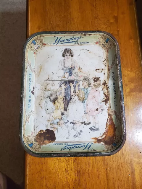 Yuengling Vintage Ice Cream Metal Tray, Pottsville PA, Lady Handing Ice Cream Yuengling Vintage Ice Cream Metal Tray, Pottsville PA, Lady Handing Ice Cream