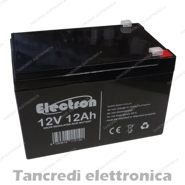 Kit 3 Batterie Al Piombo Cicliche 12V 12Ah - Per Bici Elettriche 36V 12Ah, 1200 Cicli, Uso Ciclico O Tampone