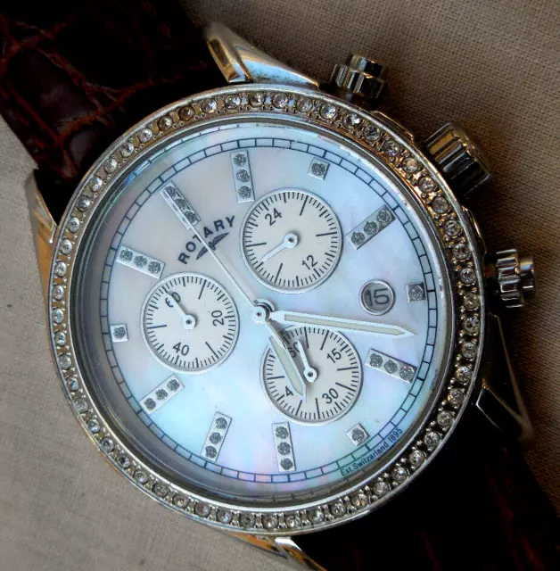 ANCIENNE MONTRE ROTARY Collector Nacre Sertie De Swarovski,Tbeg & Fonctions EUR 91,00 PicClick DE