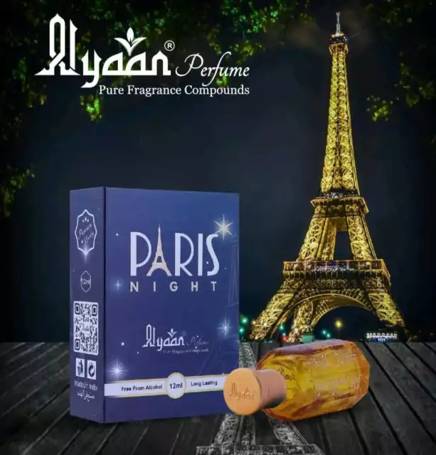 Perfume de noche Alyaan Paris Attar Ittar rollo floral Attar 12 ml