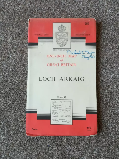 1956 O S Seventh Series One Inch  Paper Map   LOCH ARKAIG  SHEET   35