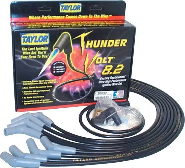 Black Taylor Thunder Volt Big Block w/HEI Over Valve Cover Ignition Wire Set