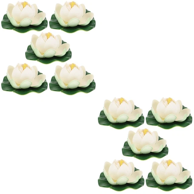 10 Pcs Simulation Lotus Leaf Foam Water Lily Pad Artificial Floating Flower
