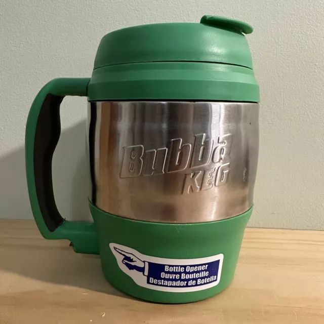 Bubba Keg 52" Insulated Travel Mug Green & Stainless Bottle Opener USED