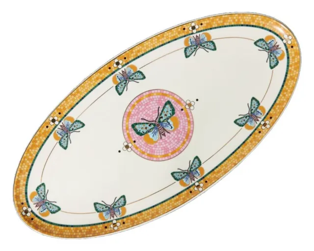 Anthropologie Mosaic Bistro Garden Butterfly Serving Plate French Art Deco