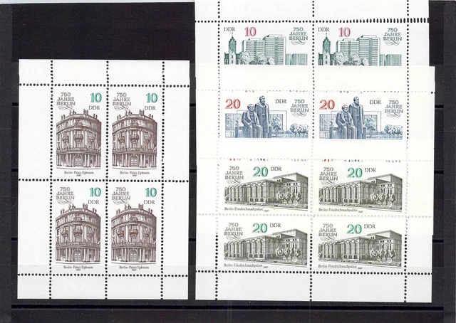 DDR 1987; 4 KLEINBOGEN kpl.;750 J.Berlin (II); Mi.Nr. 3075 / 3078; postfrisch