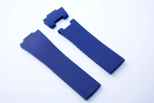 Uhrenarmband Kunststoff 25 mm Blau für Ulysse Nardin Marine Rubber Diver strap