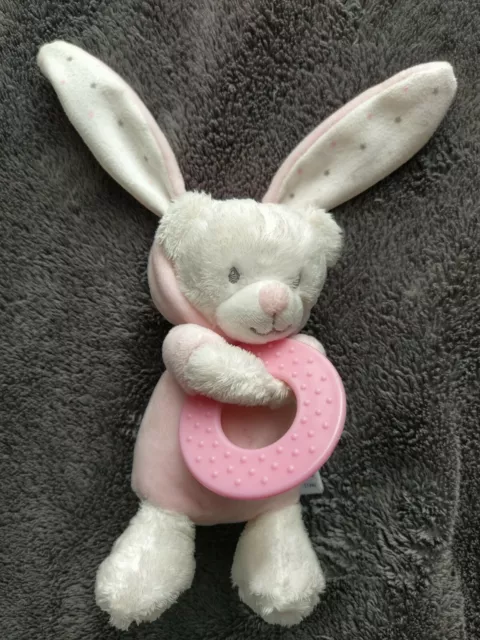 Peluche Doudou Ours Déguisé En Lapin Blanc Et Rose Max & Sax Dentition