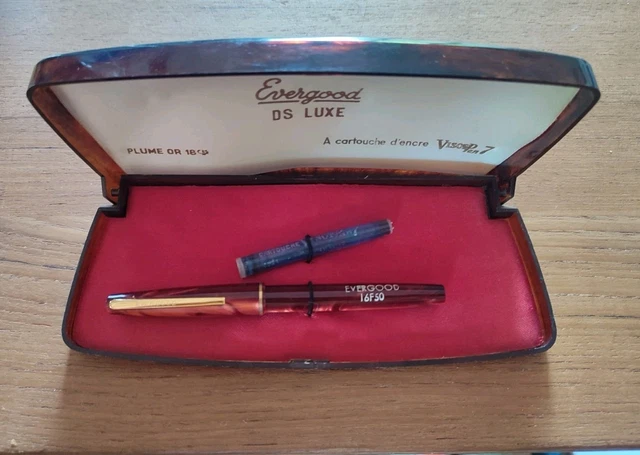 Stylo Plume Evergood Combined - Plume En Or 18 Carats - Occasion Vintage