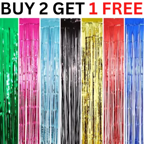 2M-3M Foil Fringe Tinsel Backdrop Curtain Door Wedding Birthday Party Decoration