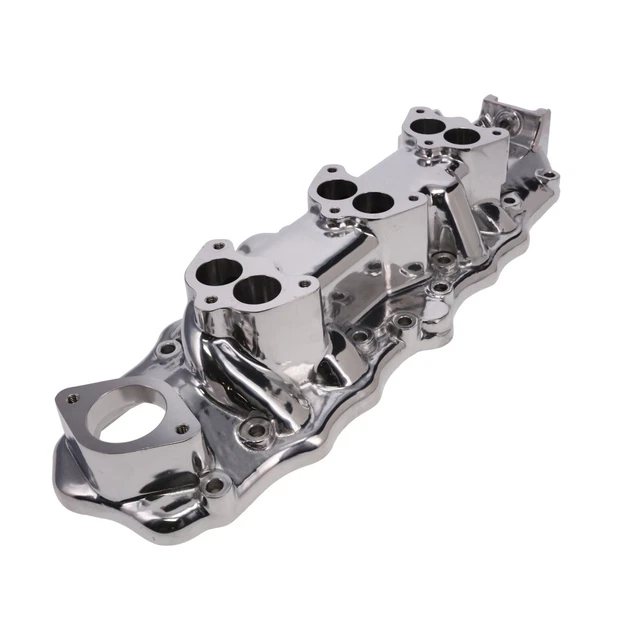 FORD FLATHEAD V8 Dual Plane Triple Carb Intake Manifold Satin Aluminum ...