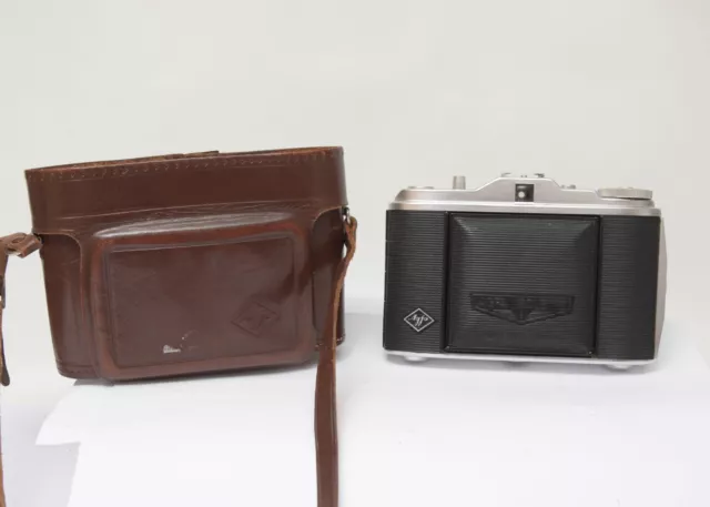 Agfa Isolette  Balgenkamera/Klappkamera Kamera mit Leder Tasche Defekt Nr.172