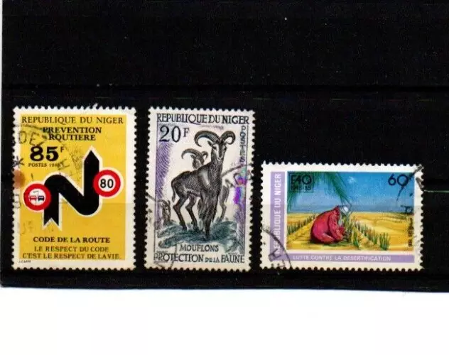 kleines Lot 3 Briefmarken Niger