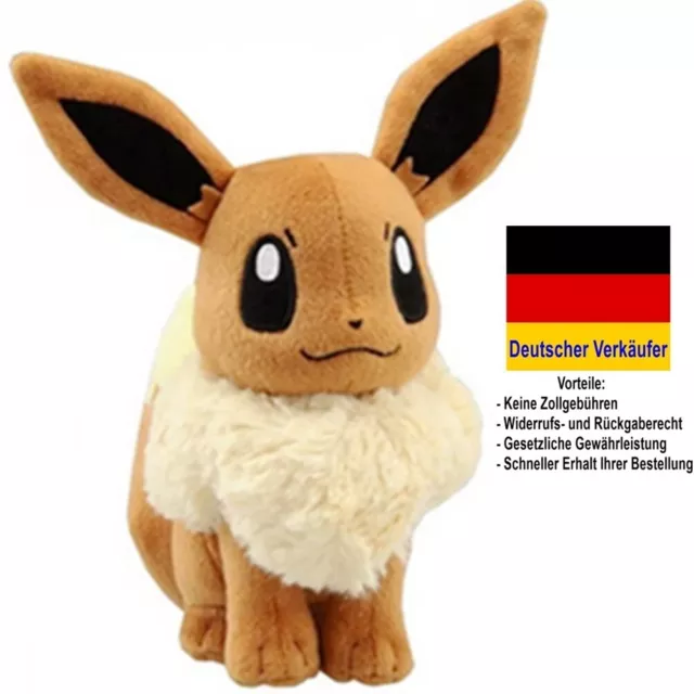 C24 - Pokemon Plüsch Figur Evoli Eevee Braun 20 cm Stofftier PlüschtierSammeln