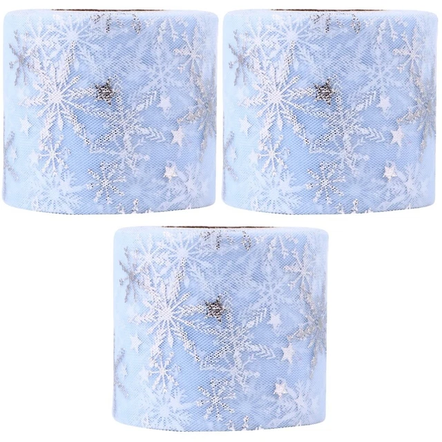 3 Sets Weihnachten Glitter Tüll Mesh Schleier Material