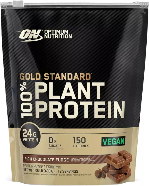 ON OPTIMUM NUTRITION Gold Standard 100% Plant Protein Rich Chocolate Fudge, 480g