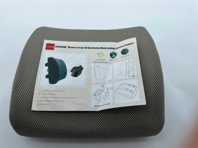 LoveHome Memory Foam 3D Ventilative Mesh Lumbar Support Cushion