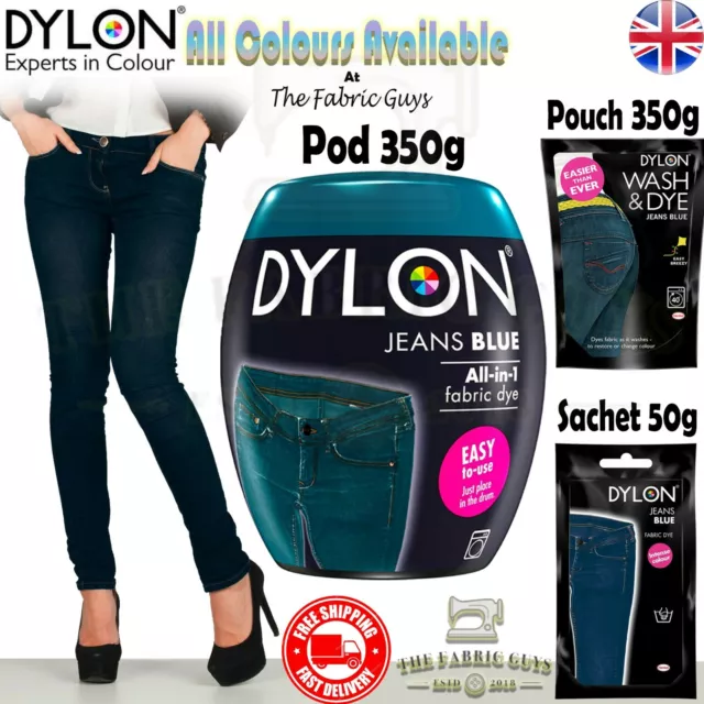 Dylon Hand Wash Fabric Clothes Jeans Dye Sachet 50g Powder All 19