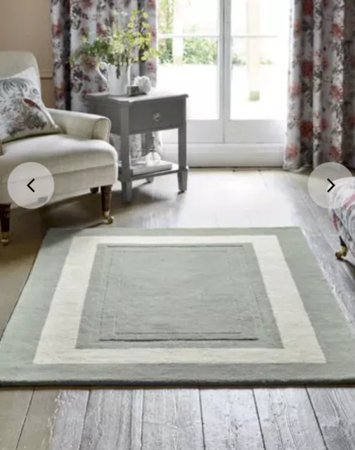 Alfombra verde gris verde elegante clásica nueva con etiquetas, grande 120 x 170 cm