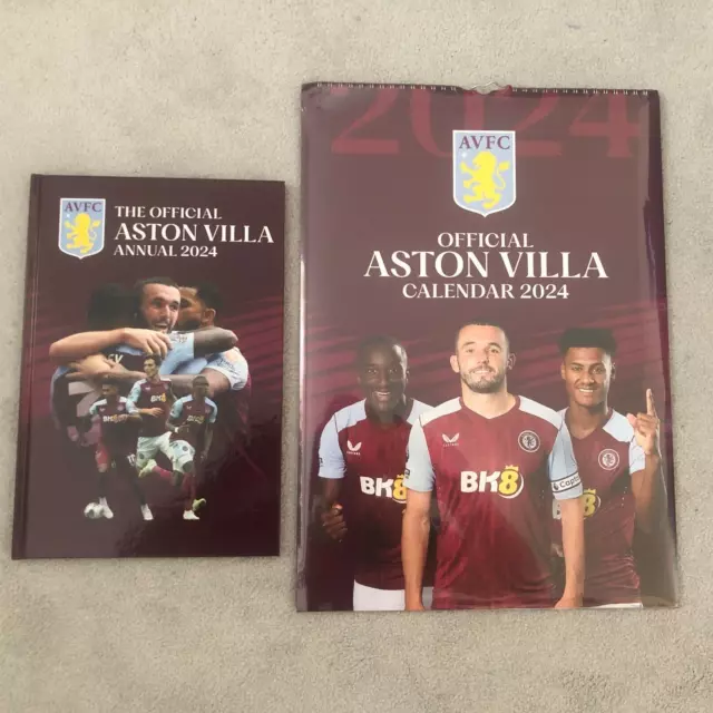 ASTON VILLA A3 Calendar Annual 2024 Gift Set Official Christmas