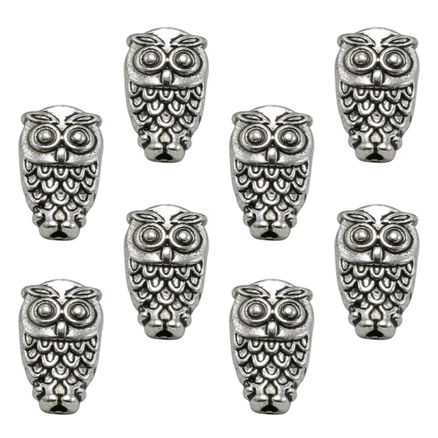 50 Stück Eule Perlen Anhänger Legierung Charms DIY Schmuck Herstellung Zubehör