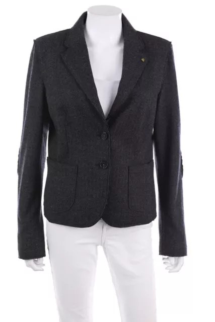 BIONDO N. 8 Blazer Tasche Patch Miscela Lana D 40 Nero Antracite
