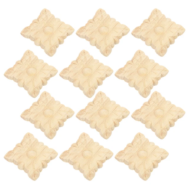 12 un. aplicaciones decorativas en relieve de madera decoración de pared armario de madera
