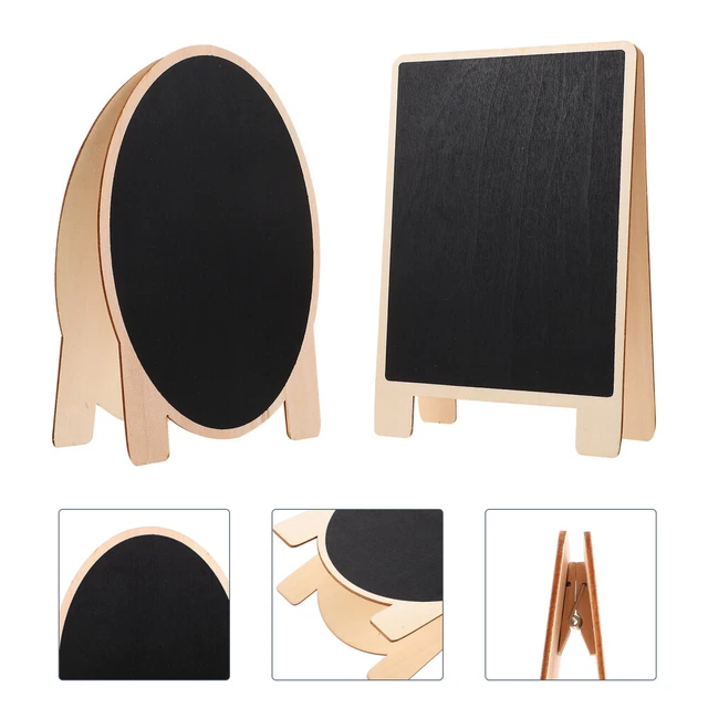 2 piezas Letrero de pizarra de dibujo para niños Tablero negro de madera