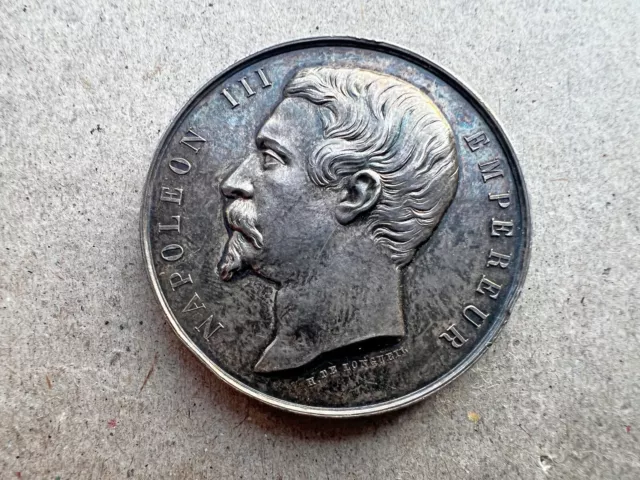 Frankreich: Preismedaille 1862,  Napoleon III.  Empereur 1852-1871. Silber