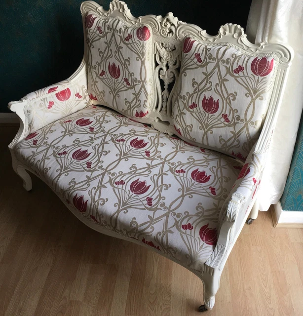 Late Victorian / Edwardian Sofa / Settee in Mackintosh Style Upholstery