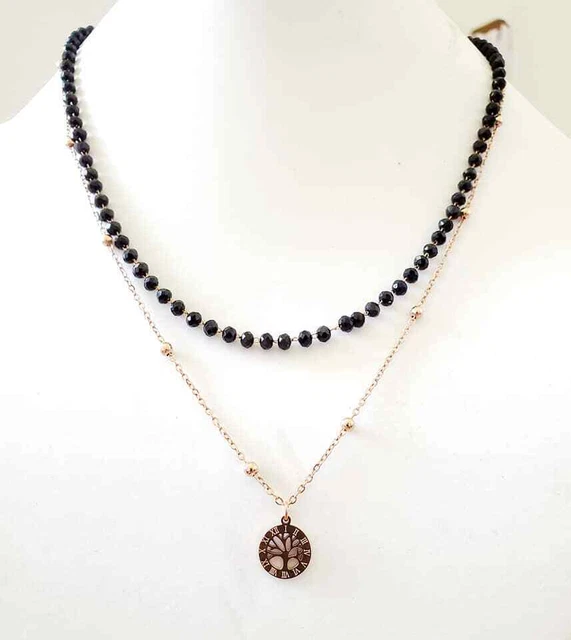 Collier Femme Arbre de Vie Argent 925 avec Cristaux De Autriche Bijoux