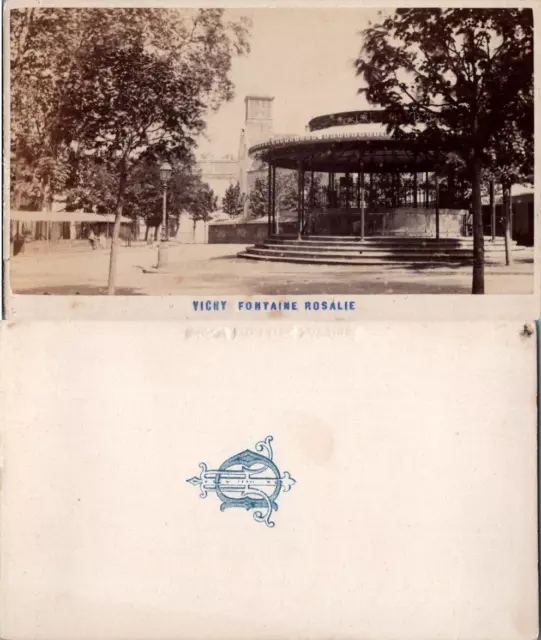 France, Vichy, Kiosque de la Fontaine Rosalie, circa 1870 CDV vintage albumen ca