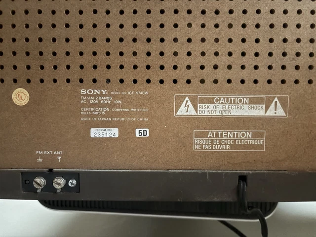 VINTAGE SONY ICF-9740W Radio AM FM Table Top Radio - TESTED WORKS £89. ...