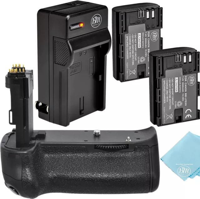 BG-E14 Battery Grip Replacement for Canon EOS 70D, 80D, 90D + 2 LP-E6N & Charger