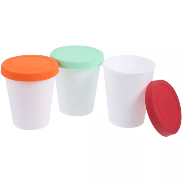 3pcs Silicone Dessert Cups Yogurt Holder Reusable Food Buckets Ice Cream Buckets