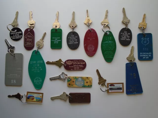Lot of 16 Hotel Keys & Fobs - All from Canada - FREE Ship!! - Lot #7