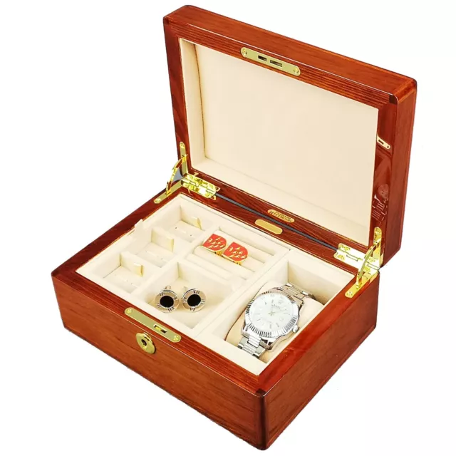 Rosewood Gents Valet Box with Lock