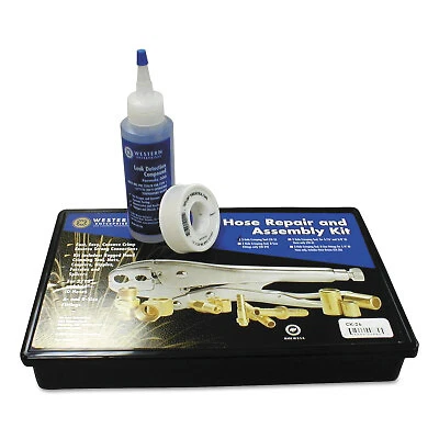 Hose Repair Kit, B-Size Fittings, 1/4 in Hose Id, Hand-Grip 2-Hole Jaw Crimp