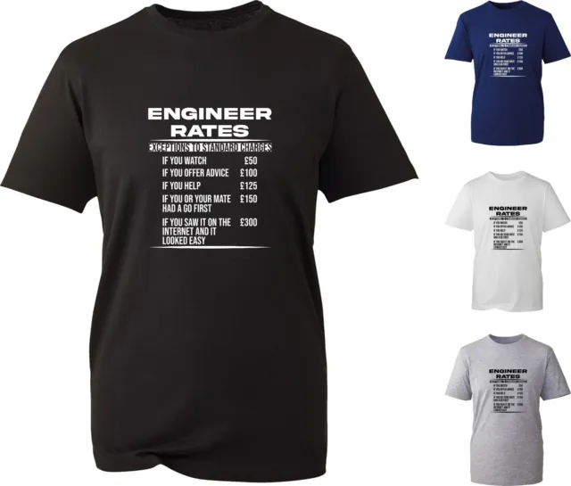 Engineer Rates T-Shirt Funny Engineering Humour Graduation Student Student Top