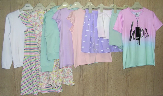 HYPE MANGO LANDS END etc Girls Summer Bundle Tops Dress Shorts Age 7-8 128cm