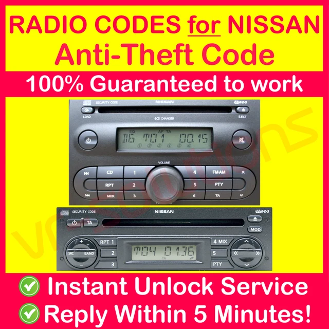 NISSAN RADIO CODE Blaupunkt K12 Note Unlock Micra Instant & Expert