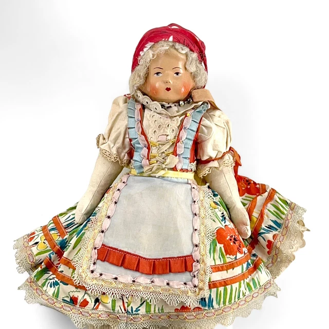VINTAGE DOLL PAPER mache cloth handmade germany German 84.48 PicClick