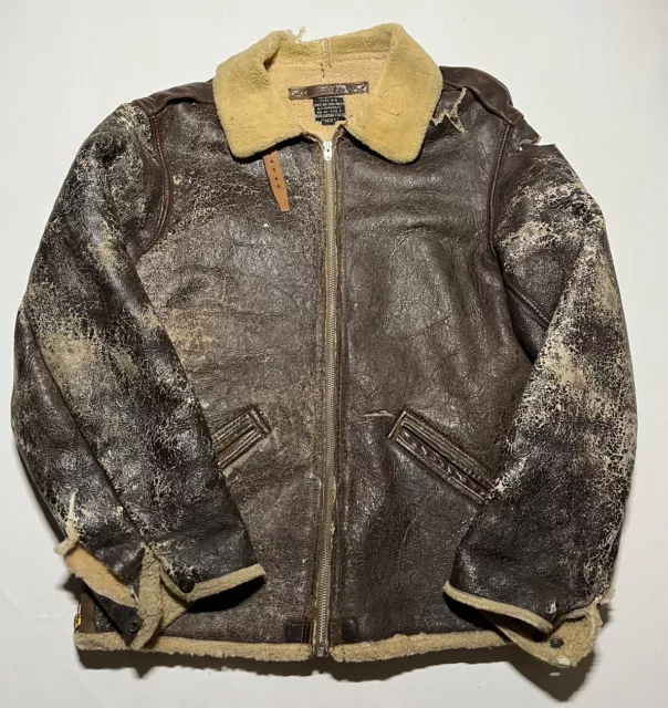 WW2 B-6 AVIATOR Jacket Sheepskin Leather Vintage Size 42 AL2 $650.00 ...