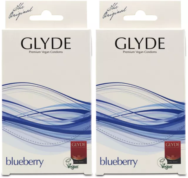 Glyde Ultra Blueberry Vegan Condoms 10 Pack | Natural Latex | Safe Sex X 2