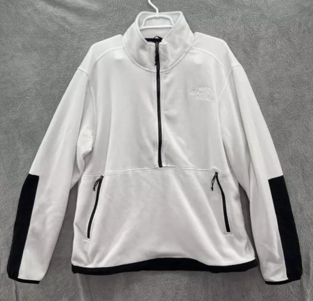 The North Face Pullover Mens XL White Half Zip Lightweight Fleece Jacket