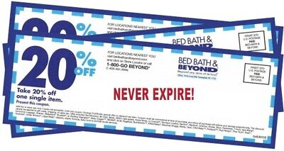 LOT of 5 BED BATH & BEYOND 20 % OFF ONE SINGLE ITEM COUPONS